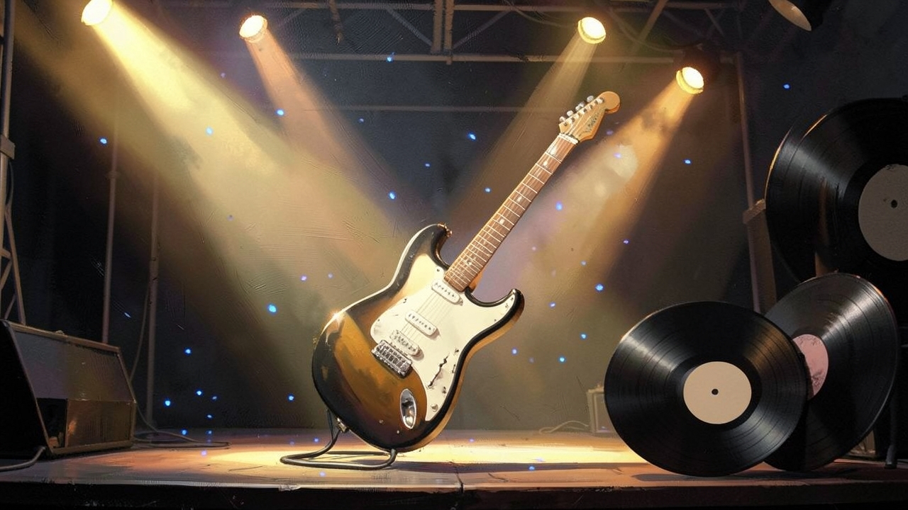 Левша с красным Stratocaster и альбом, сменивший носитель